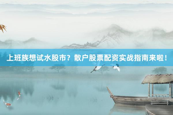 上班族想试水股市？散户股票配资实战指南来啦！