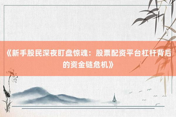 《新手股民深夜盯盘惊魂：股票配资平台杠杆背后的资金链危机》