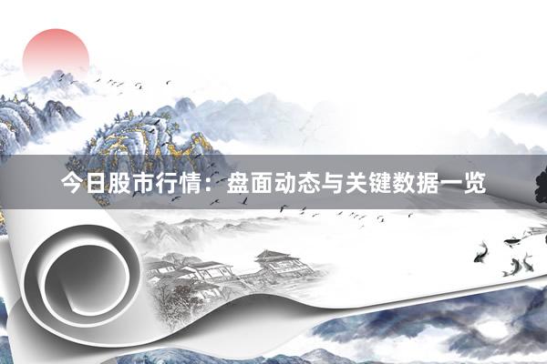 今日股市行情：盘面动态与关键数据一览
