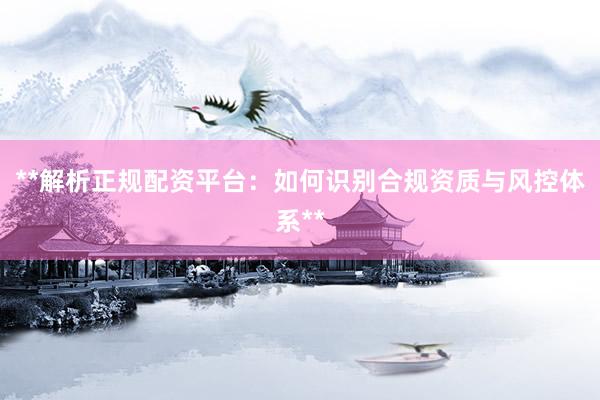 **解析正规配资平台：如何识别合规资质与风控体系**