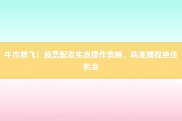 牛市腾飞！股票配资实战操作策略，精准捕捉绝佳机会