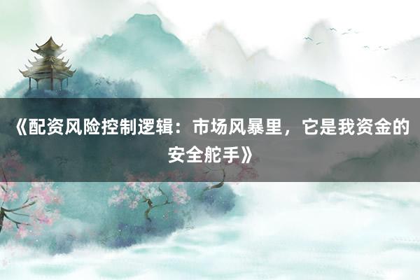 《配资风险控制逻辑：市场风暴里，它是我资金的安全舵手》