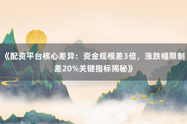 《配资平台核心差异：资金规模差3倍，涨跌幅限制差20%关键指标揭秘》
