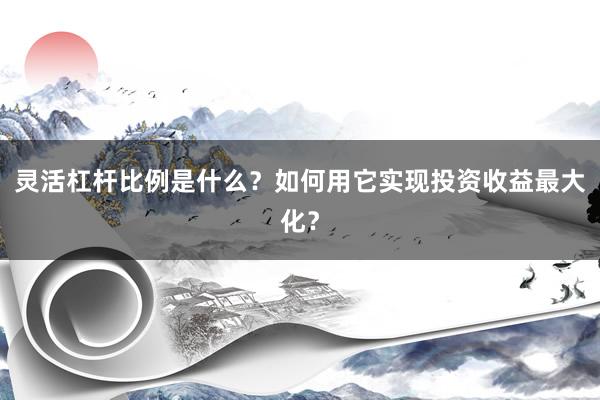 灵活杠杆比例是什么？如何用它实现投资收益最大化？