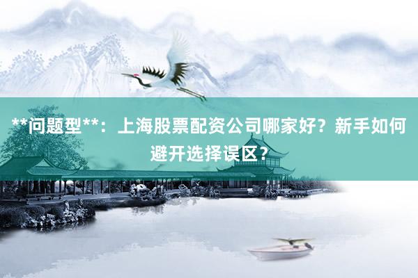 **问题型**：上海股票配资公司哪家好？新手如何避开选择误区？